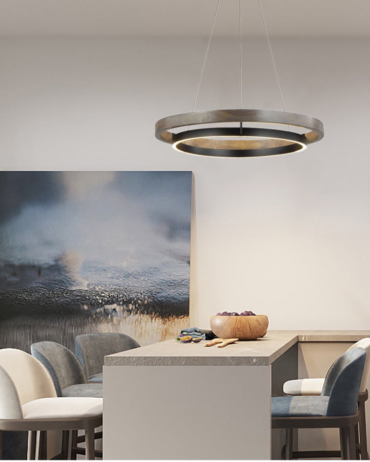 WOMO Lámparas Colgantes LED Circular de Madera - WM2492