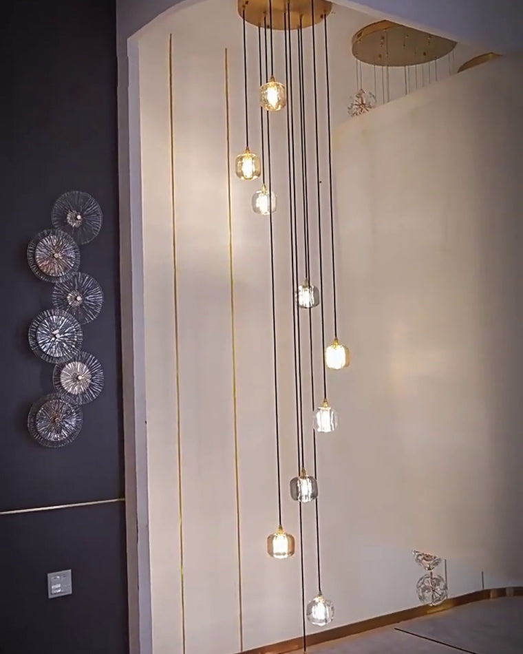 WOMO Lámpara colgante de cristal con cascada - WM2111b