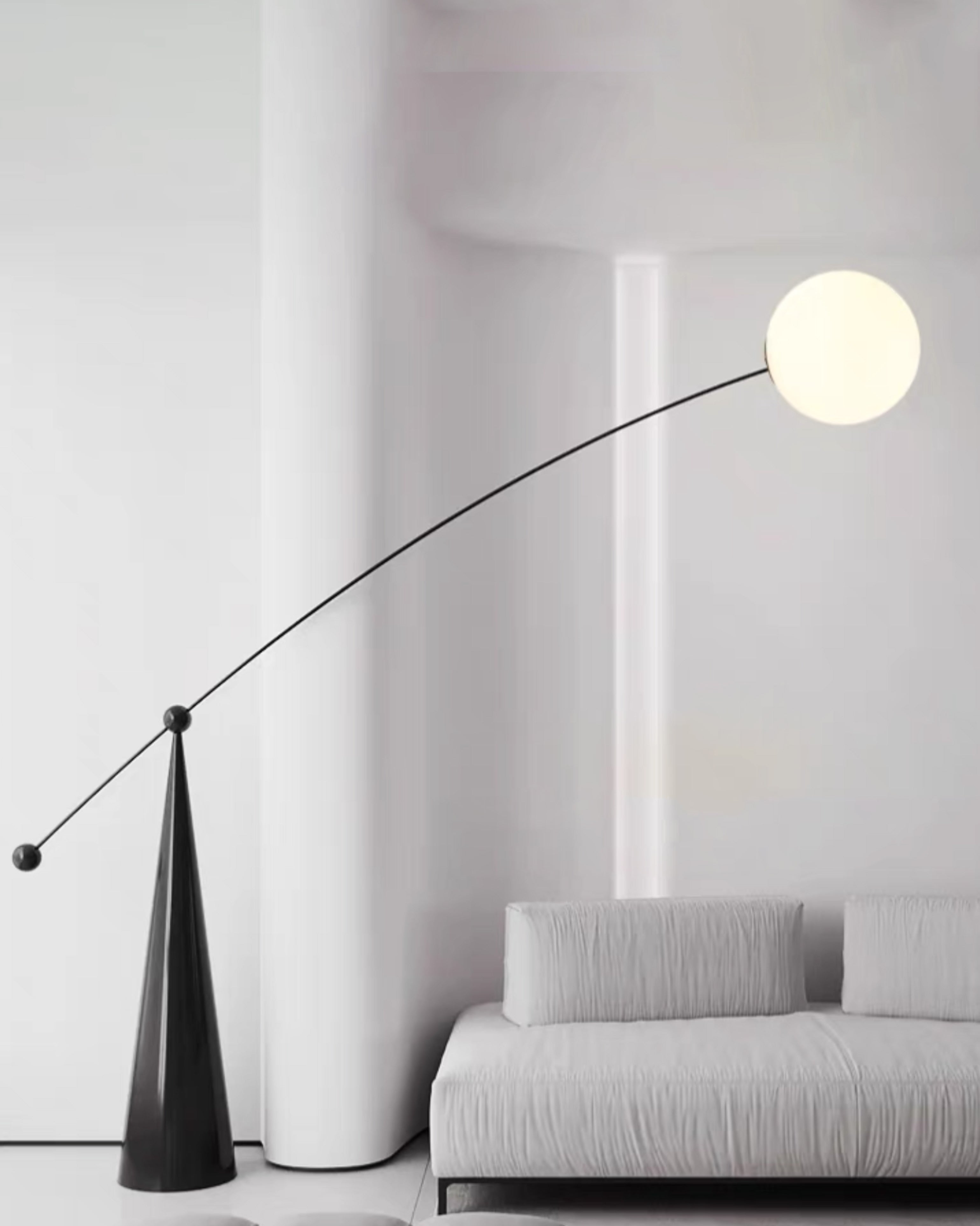WOMO Cantilever Floor Lamp with Glass Globe - WM7129