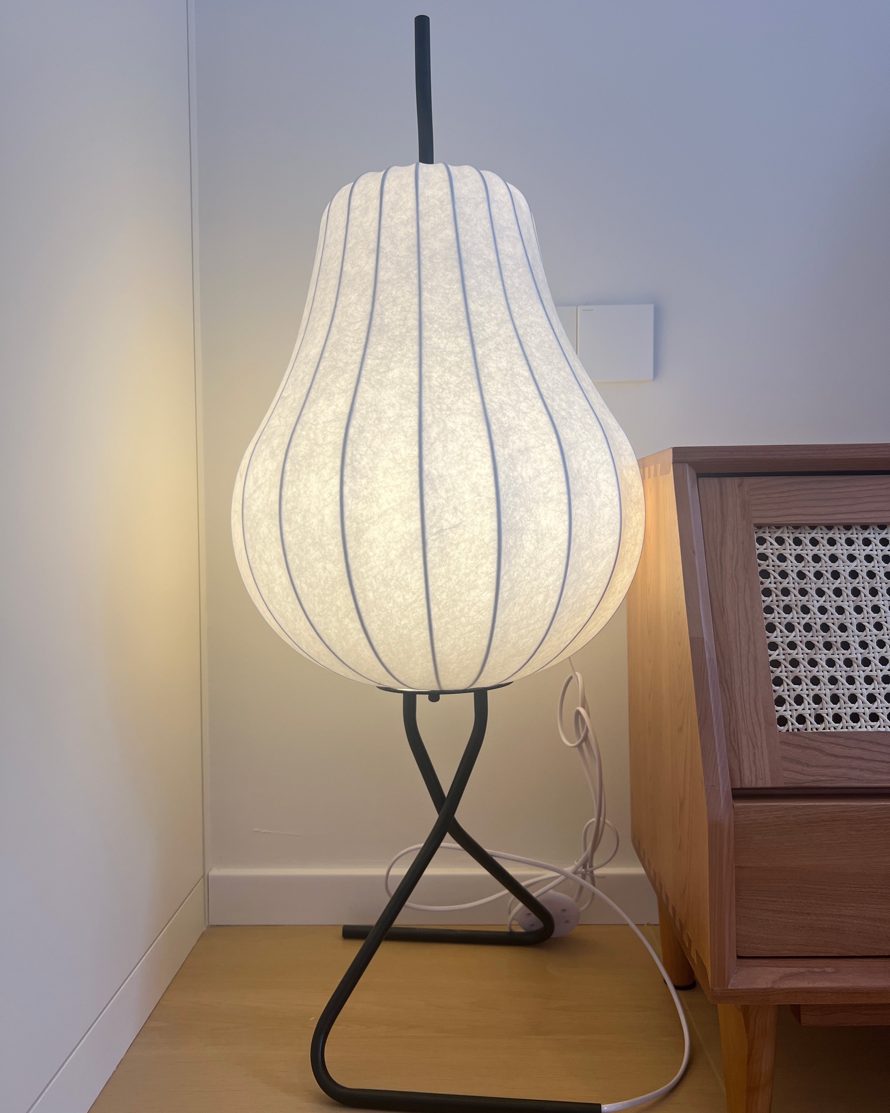 WOMO Pear Shaped Silk Floor Lamp - WM7126