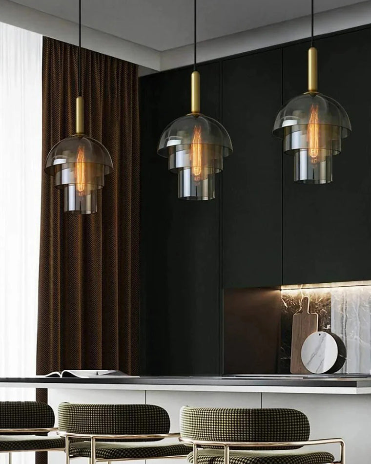 Lámpara colgante WOMO de cristal con forma de campana - WM2789
