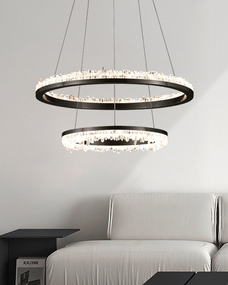 WOMO Rock Crystal LED Circular Chandelier - WM2715