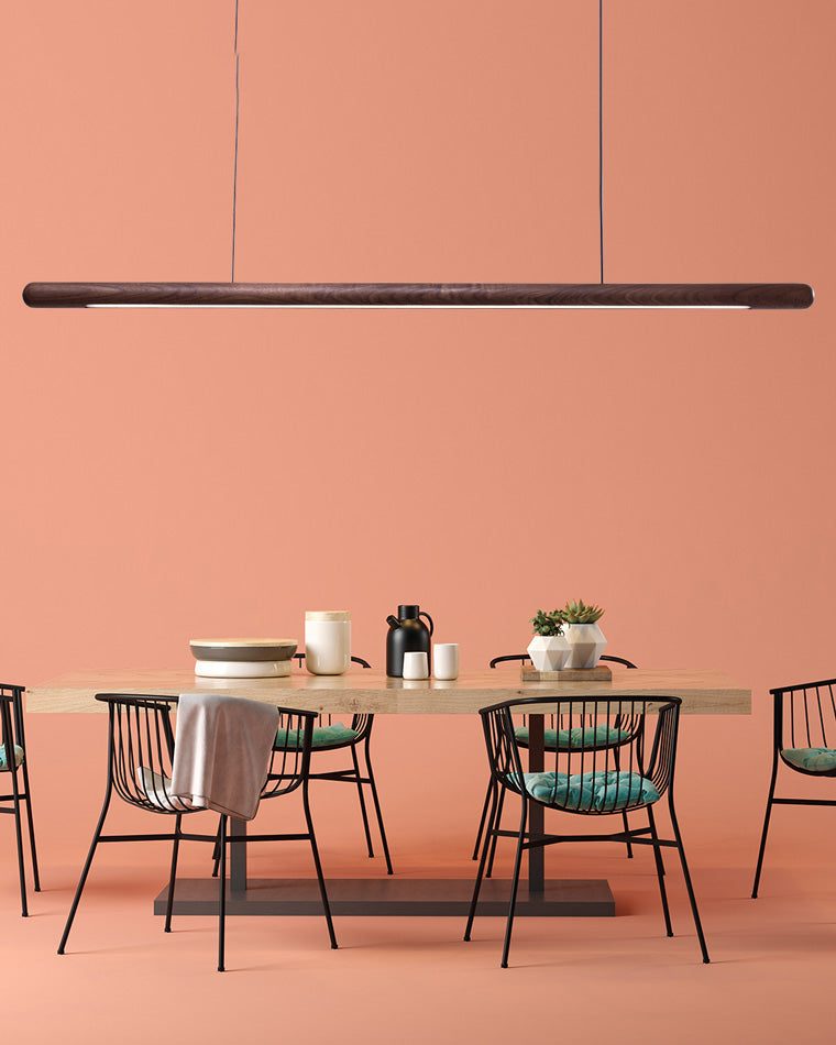 Lámpara colgante lineal LED WOMO color nogal - WM2520