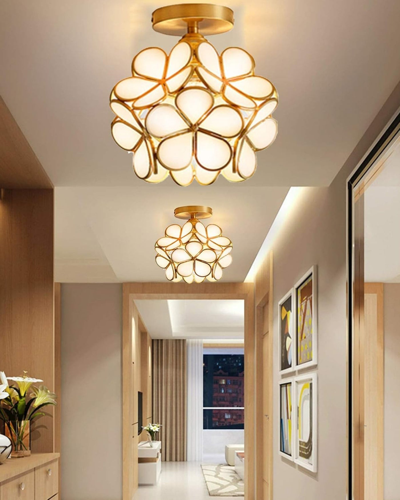 WOMO Tiffany Floral Ceiling Lamp-WM1128