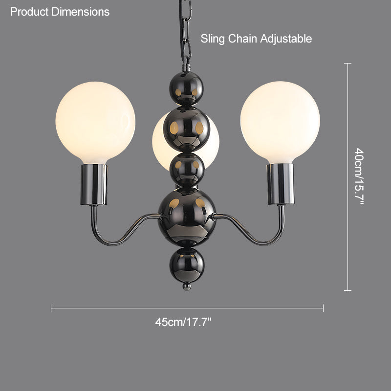 WOMO Lámparas Colgantes Brazo Negro con Globo de Cristal-WM2173