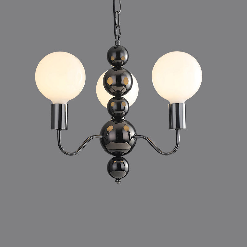 WOMO Lámparas Colgantes Brazo Negro con Globo de Cristal-WM2173