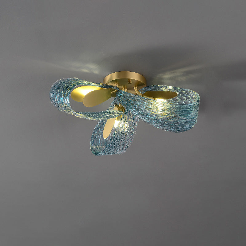 WOMO Peacock Marine Glass Semi-Flush Ceiling Light - WM1111