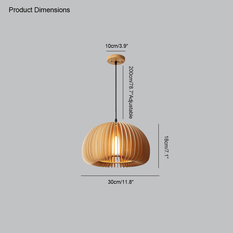 WOMO Lámparas Colgantes de Madera con Calabaza-WM2105