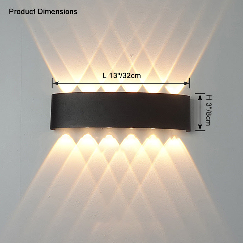 WOMO Aplique de pared para exteriores con iluminación vertical y horizontal - WM9084