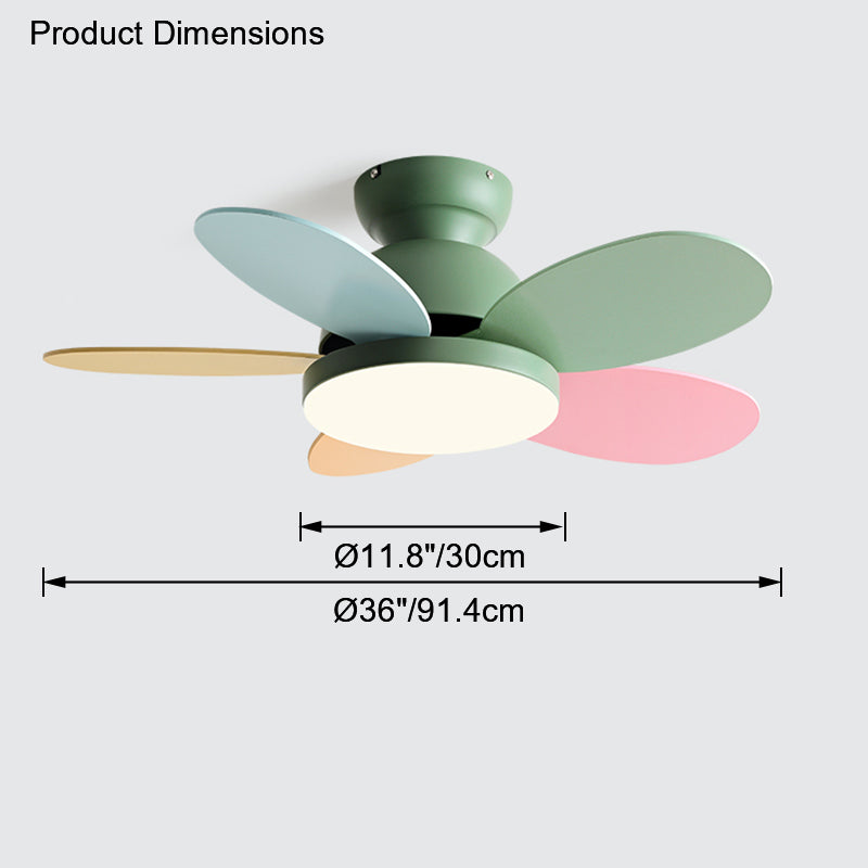 WOMO Scandinavian Wood Ceiling Fans with Light - WM5004