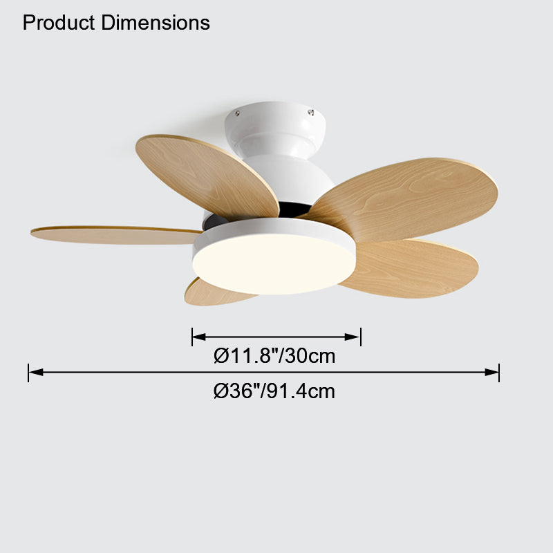 WOMO Scandinavian Wood Ceiling Fans with Light - WM5004