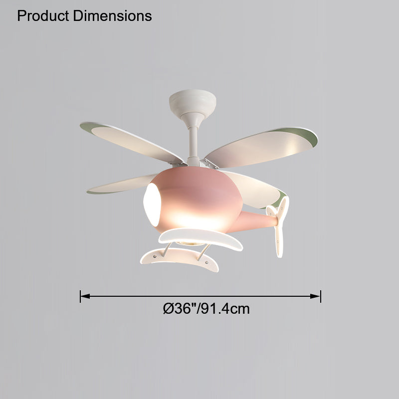 WOMO Ventiladores de techo con luz Avión para Niños - WM5007