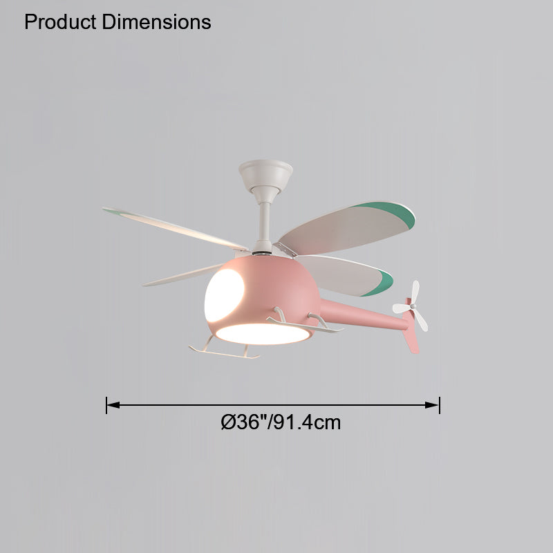 WOMO Ventiladores de techo con luz Avión para Niños - WM5007