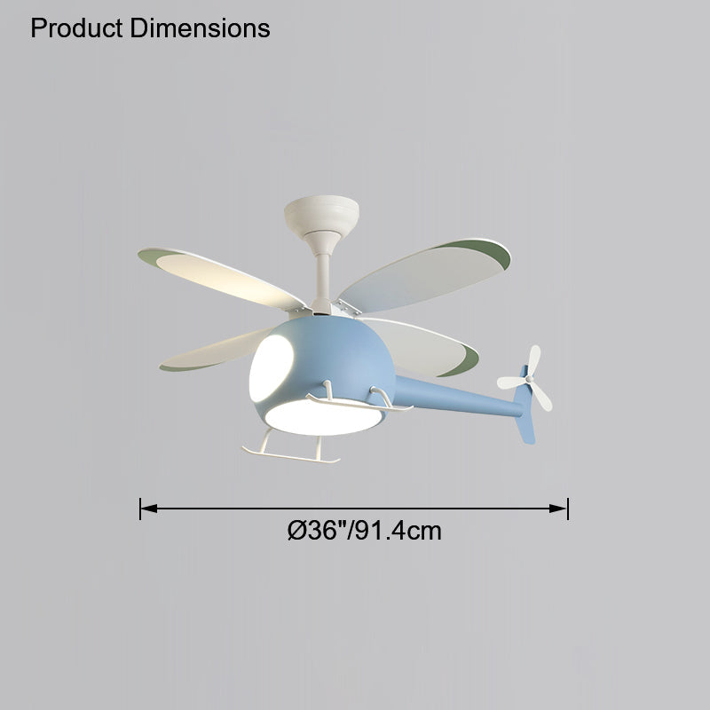 WOMO Ventiladores de techo con luz Avión para Niños - WM5007