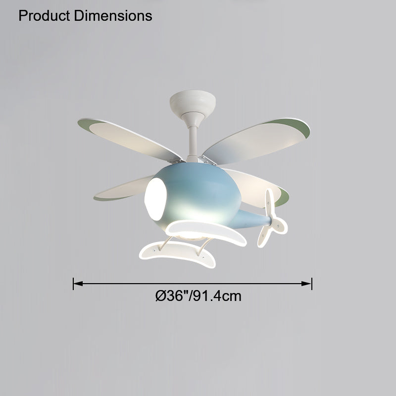 WOMO Ventiladores de techo con luz Avión para Niños - WM5007