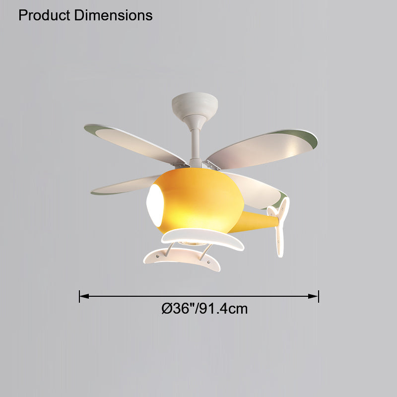 WOMO Ventiladores de techo con luz Avión para Niños - WM5007