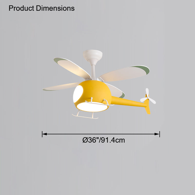 WOMO Ventiladores de techo con luz Avión para Niños - WM5007