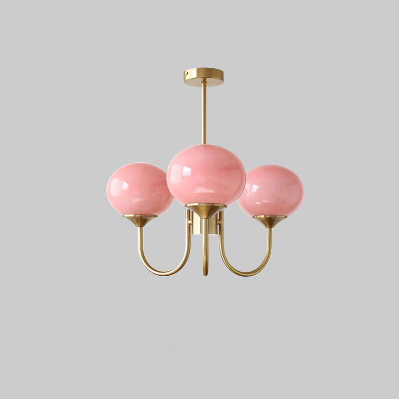 WOMO Lámparas Colgantes de Brazo con Globo de Cristal Rosa-WM2052
