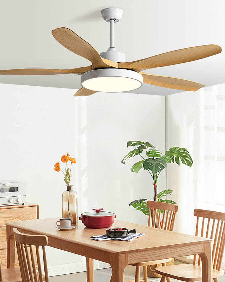 WOMO Ventiladores de techo con luz Reversible Escandinavo - WM5002