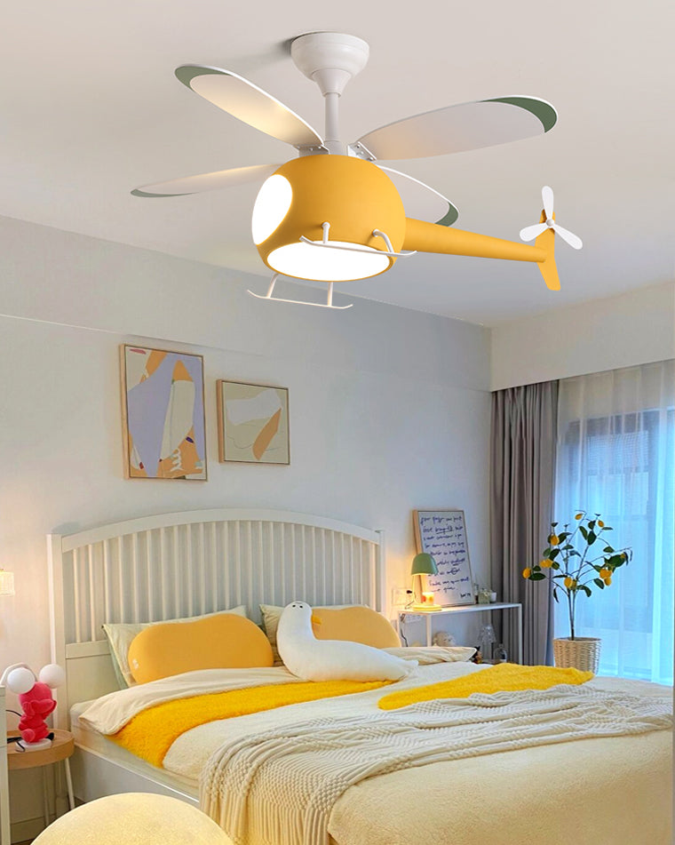 WOMO Ventiladores de techo con luz Avión para Niños - WM5007