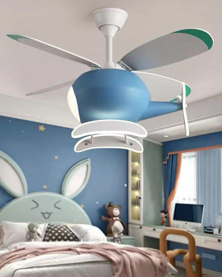WOMO Ventiladores de techo con luz Avión para Niños - WM5007