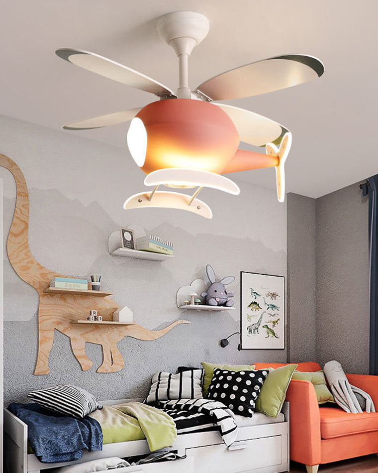 WOMO Ventiladores de techo con luz Avión para Niños - WM5007