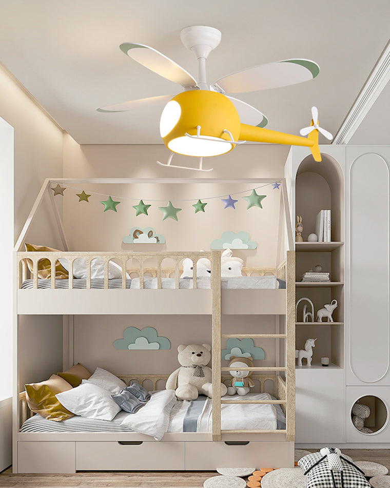 WOMO Ventiladores de techo con luz Avión para Niños - WM5007