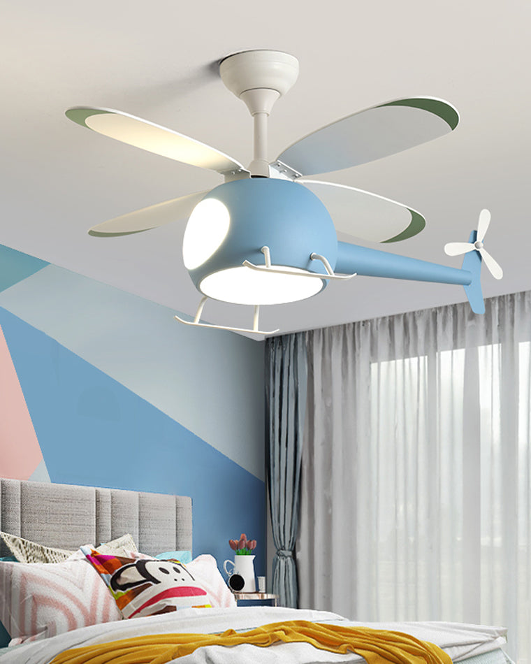 WOMO Ventiladores de techo con luz Avión para Niños - WM5007