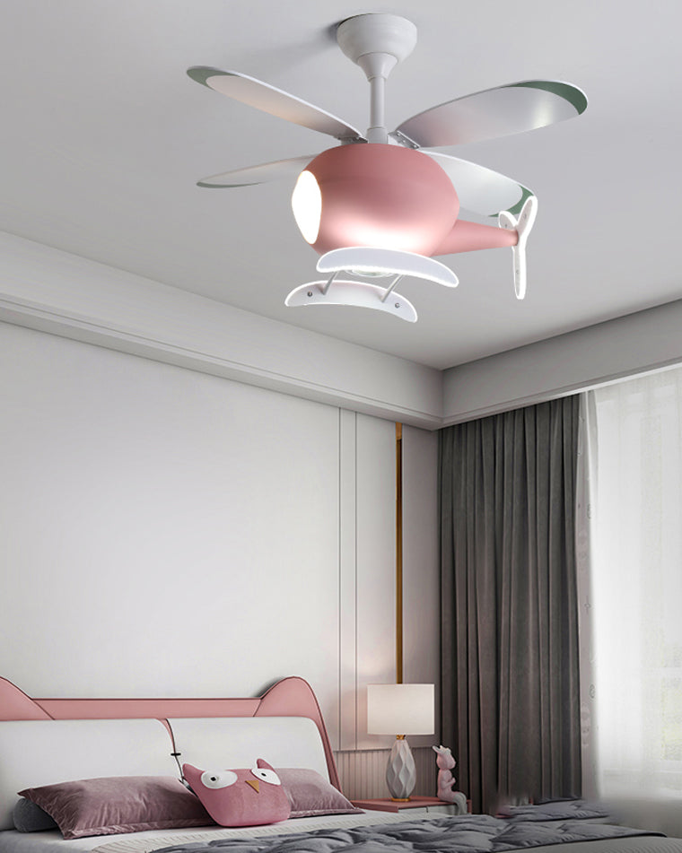 WOMO Ventiladores de techo con luz Avión para Niños - WM5007