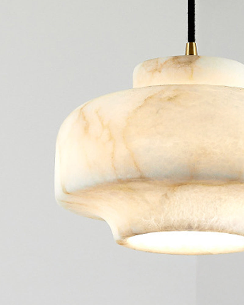 Lámpara colgante WOMO Drum Alabaster