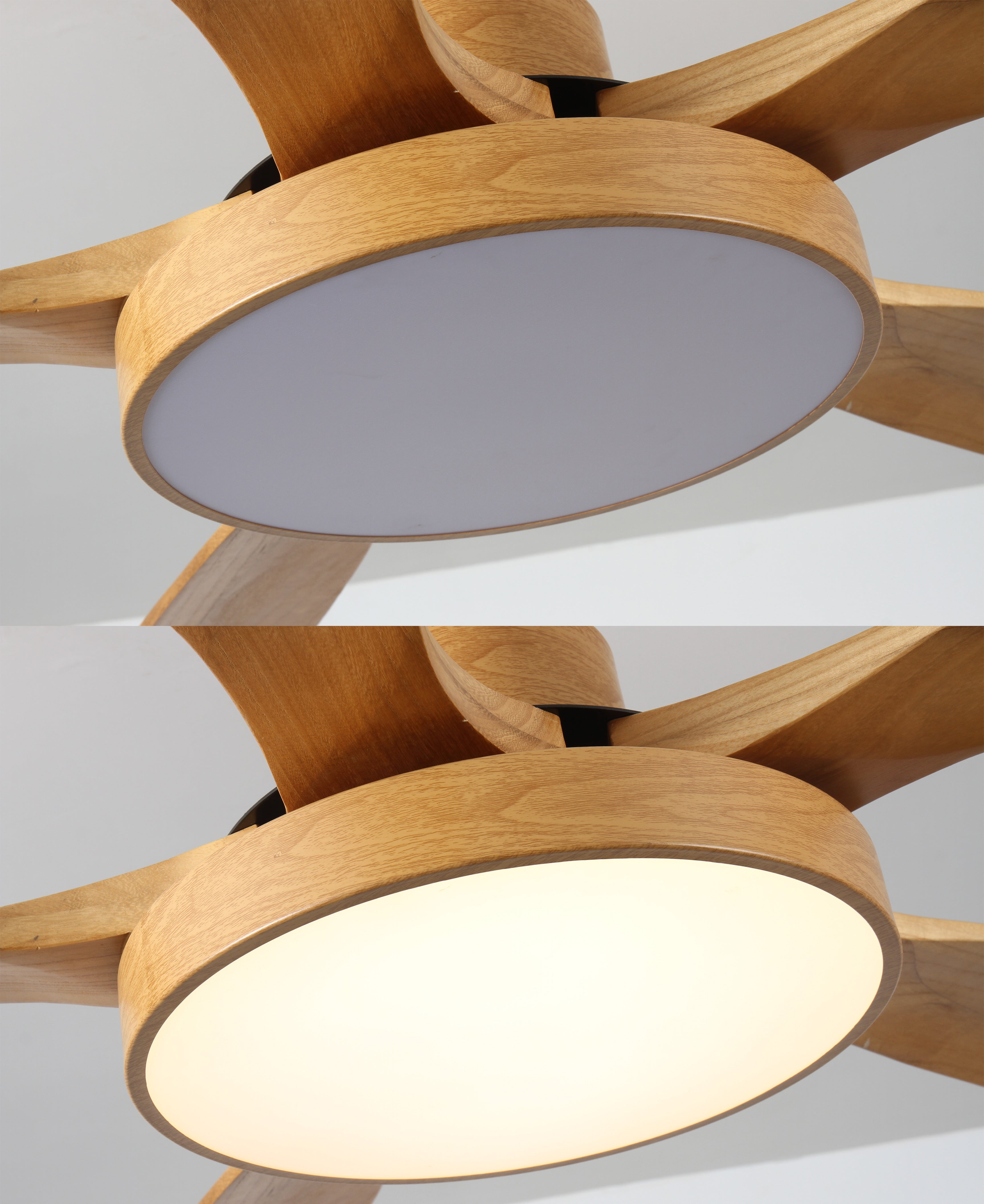 WOMO Ventiladores de techo con luz Reversible Escandinavo - WM5002