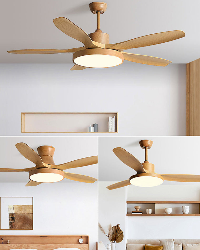 WOMO Ventiladores de techo con luz Reversible Escandinavo - WM5002