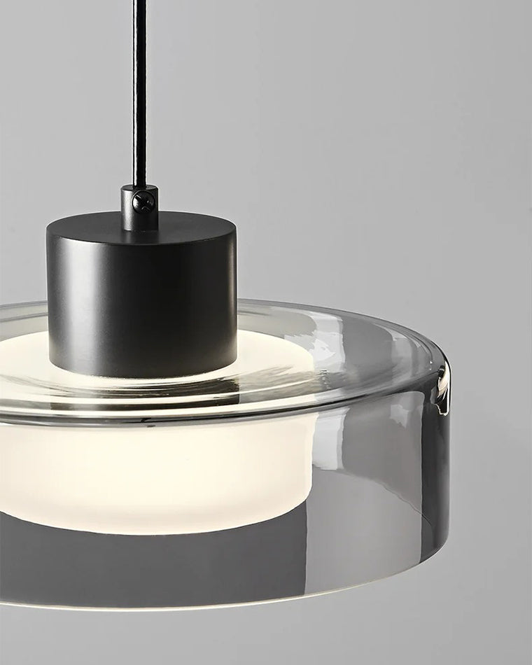 Lámpara colgante WOMO de cristal negro tipo tambor - WM2787