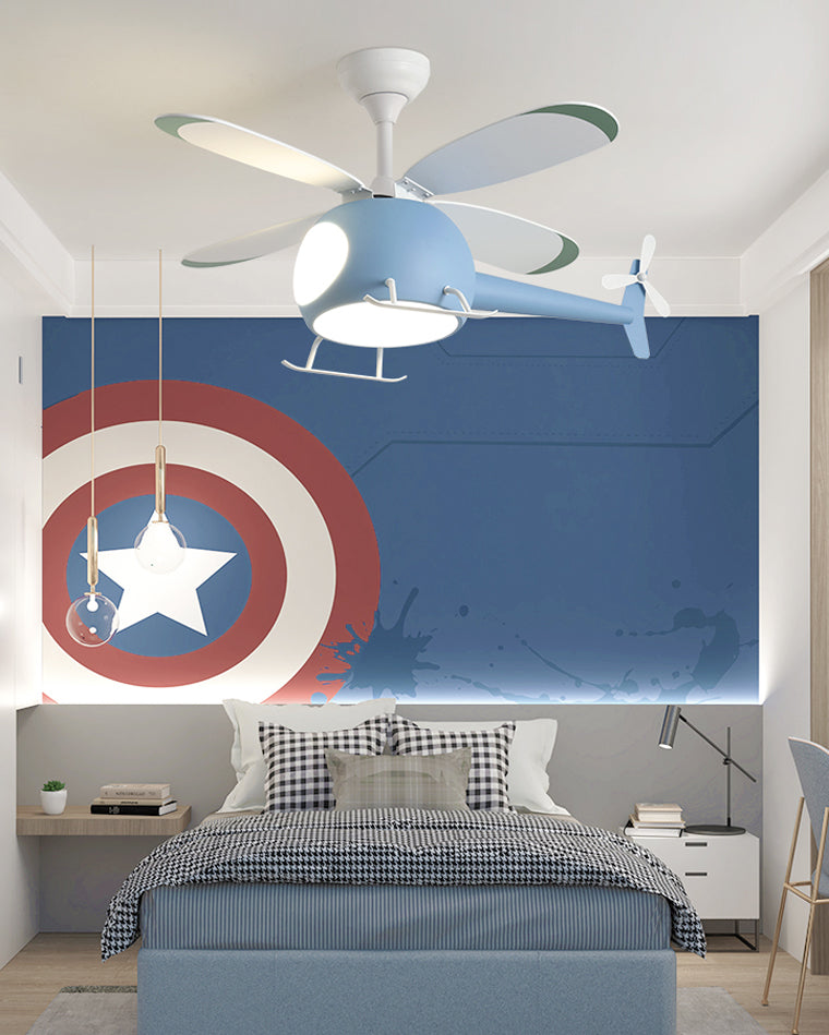 WOMO Ventiladores de techo con luz Avión para Niños - WM5007