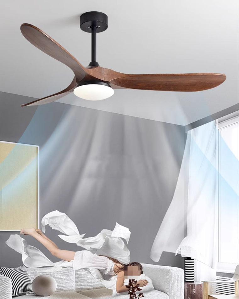 WOMO Ventiladores de techo con luz de Madera con Hélice - WM5008
