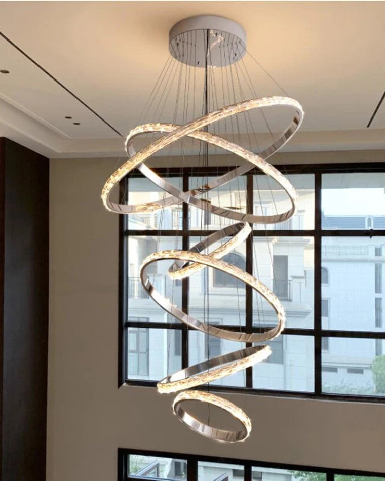 WOMO Lámparas Colgantes LED de Cristal Circular Escalonado - WM2491b