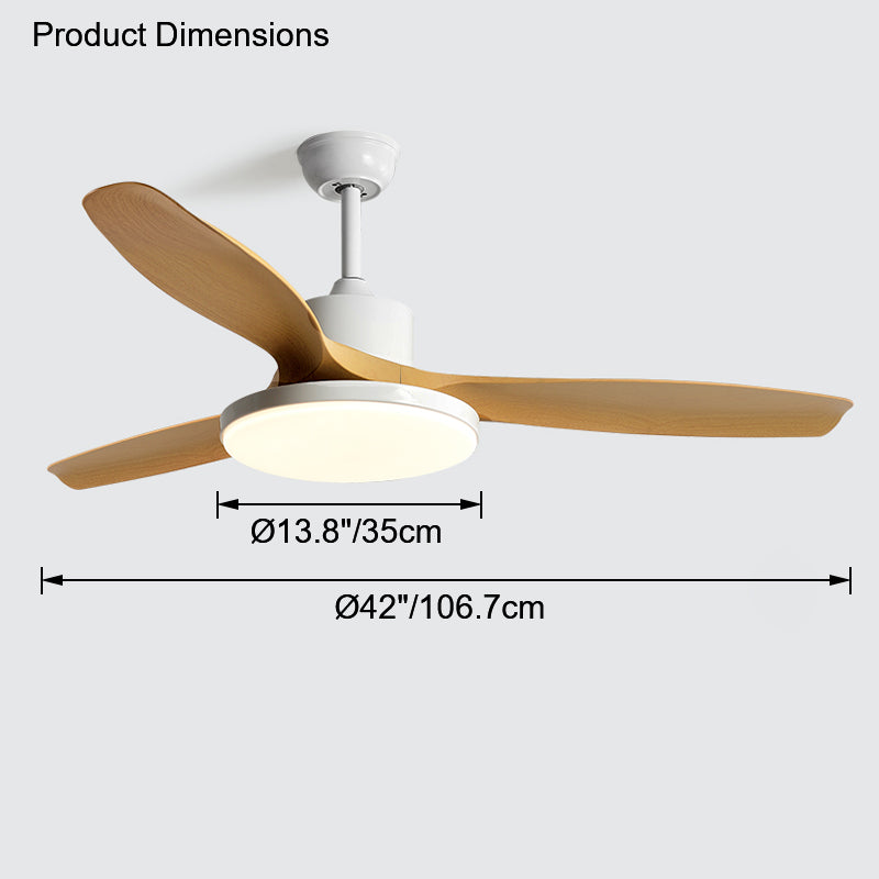 WOMO Ventiladores de techo con luz Reversible Escandinavo - WM5002
