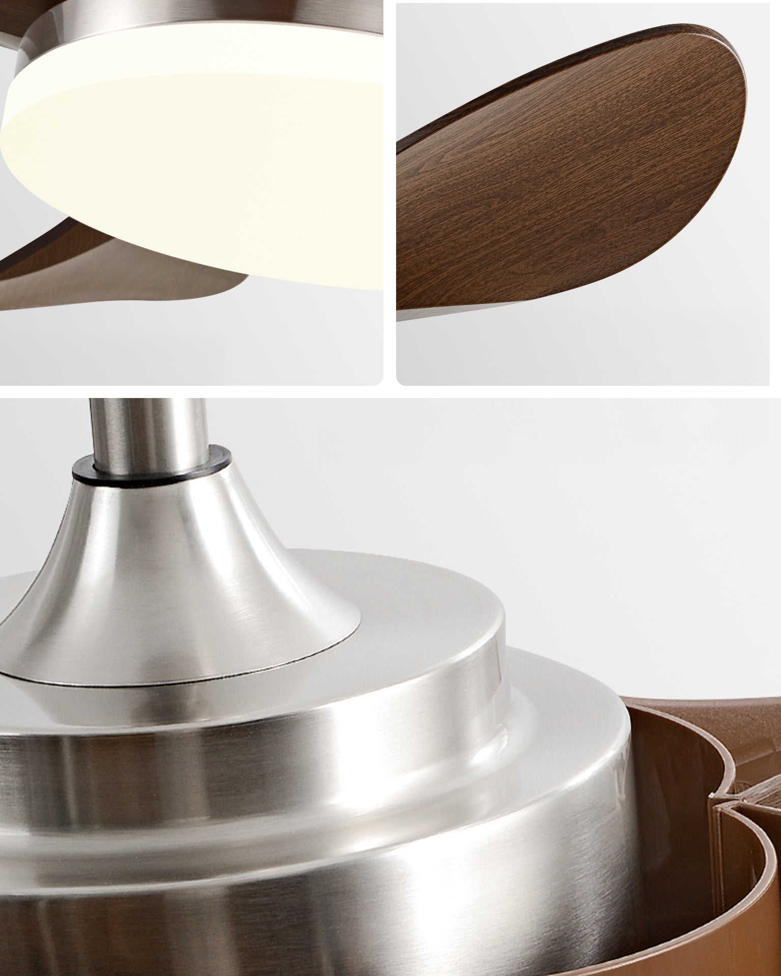 WOMO Mid Century Modern Ceiling Fans with Light - WM5173