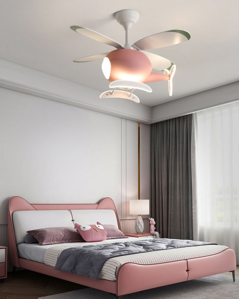 WOMO Ventiladores de techo con luz Avión para Niños - WM5007