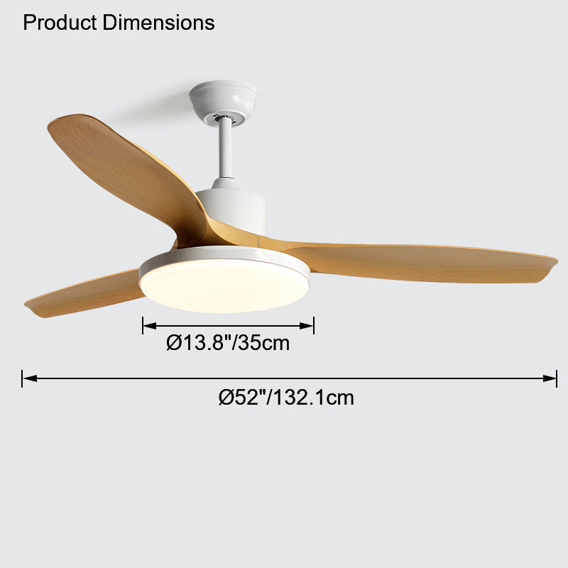WOMO Ventiladores de techo con luz Reversible Escandinavo - WM5002