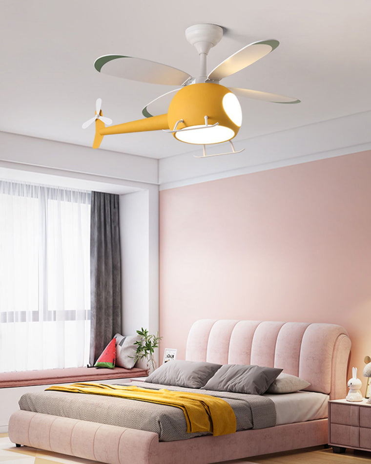 WOMO Ventiladores de techo con luz Avión para Niños - WM5007