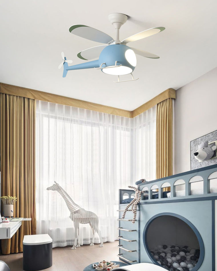 WOMO Ventiladores de techo con luz Avión para Niños - WM5007