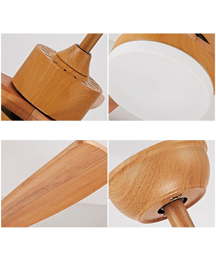 WOMO Ventiladores de techo con luz con 3 Aspas de Madera - WM5068