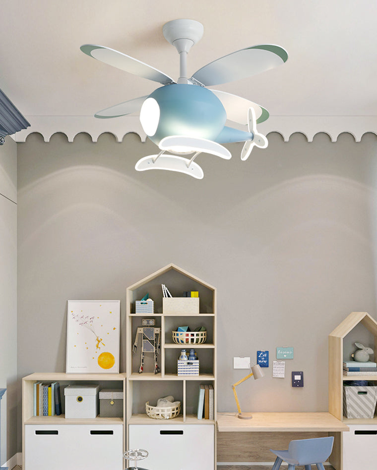 WOMO Ventiladores de techo con luz Avión para Niños - WM5007