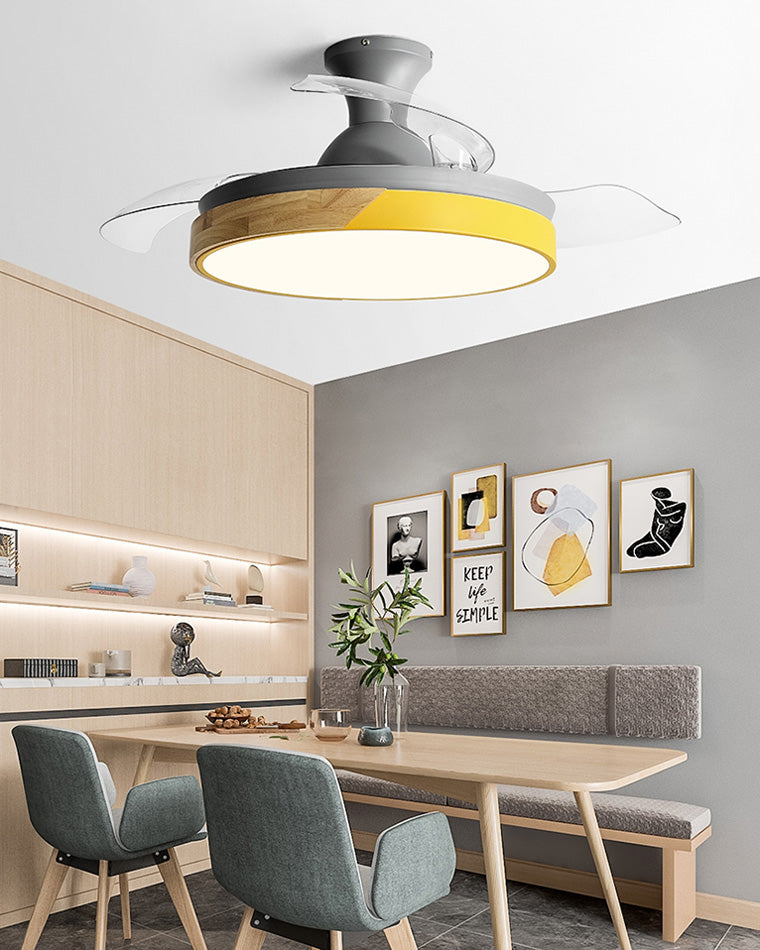 WOMO Ceiling Fans with Scandinavian Low Profile Light - WM5077