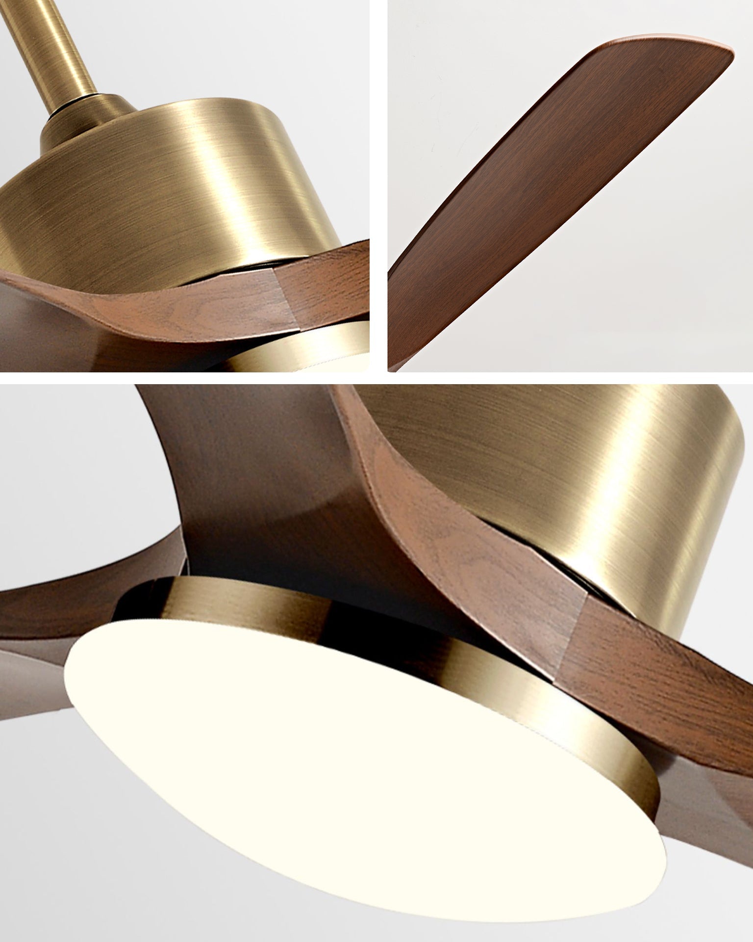 WOMO Ventiladores de techo con luz con 3 Aspas - WM5178