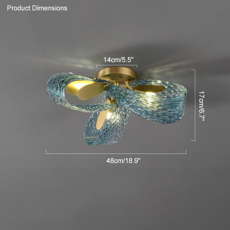 WOMO Peacock Marine Glass Semi-Flush Ceiling Light - WM1111