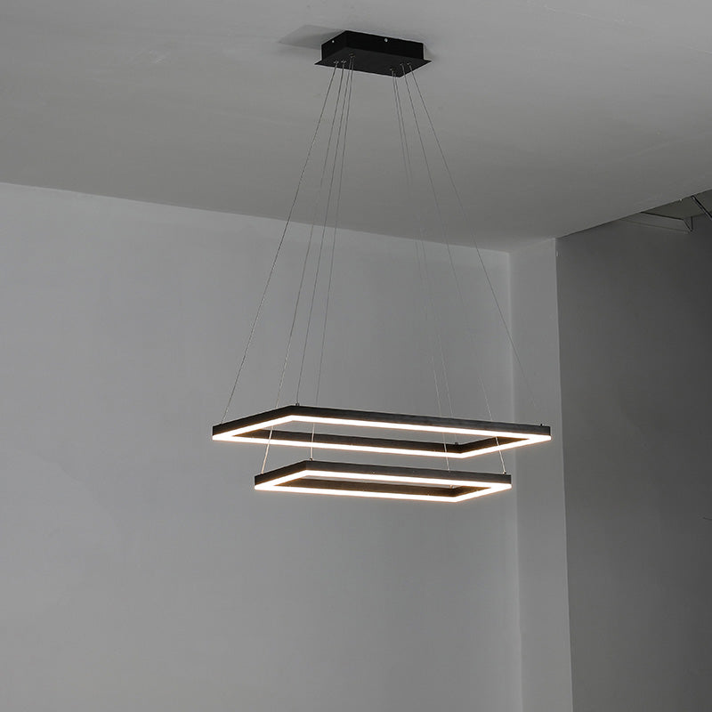 WOMO Lámparas Colgantes Rectangular Escalonado Negro-WM2120