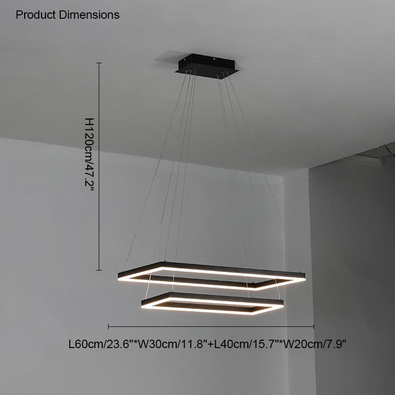WOMO Lámparas Colgantes Rectangular Escalonado Negro-WM2120
