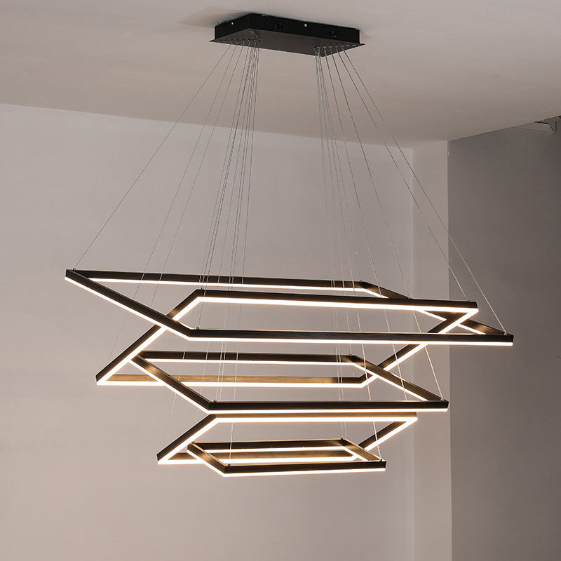 WOMO Lámparas Colgantes Rectangular Escalonado Negro-WM2120